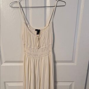 Elegant Cream Spaghetti Strap Dress